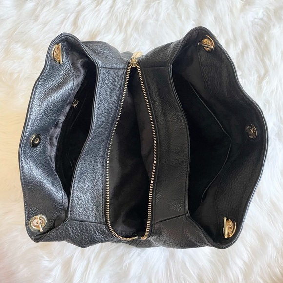 🔥Michael Kors | Hammered Leather Tote With Gold-Tone Metal Chain Handles - Picture 4 of 16